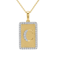 Elegant Ladies 0.20Ct Round Diamond �C Alphabet Fashion Pendant With Chain � 10K Yellow Gold