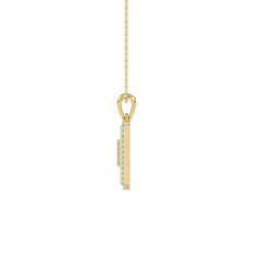 10K Yellow Gold letter 'H' Fashion Pendant With Chain - 0.20 CT Round Diamond Ladies Jewelry Gift