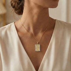 10K Yellow Gold letter 'P' Fashion Pendant With Chain - 0.20 CT Round Diamond Ladies Jewelry Gift