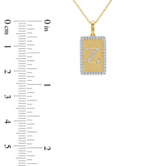10K Yellow Gold letter 'Z' Fashion Pendant With Chain - 0.20 CT Round Diamond Ladies Jewelry Gift