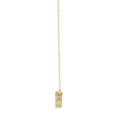 Luxury 10K Yellow Gold Ladies Necklace With Sparkling Round And Baguette Diamonds. A Refined 0.15 Ct Jewelry Design For Her.