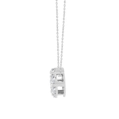 LADIES PENDANT WITH CHAIN 0.50CT ROUND DIAMOND 14K WHITE GOLD