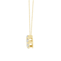 LADIES PENDANT WITH CHAIN 0.50CT ROUND DIAMOND 14K YELLOW GOLD