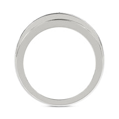 MEN'S BAND 1.00CT ROUND DIAMOND 10K WHITE GOLD