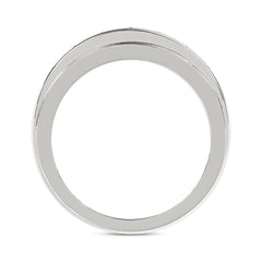 MEN'S BAND 1.00CT ROUND DIAMOND 10K WHITE GOLD