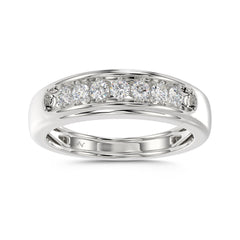 MEN'S BAND 0.50CT ROUND DIAMOND 10K WHITE GOLD