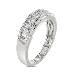 MEN'S BAND 0.50CT ROUND DIAMOND 10K WHITE GOLD