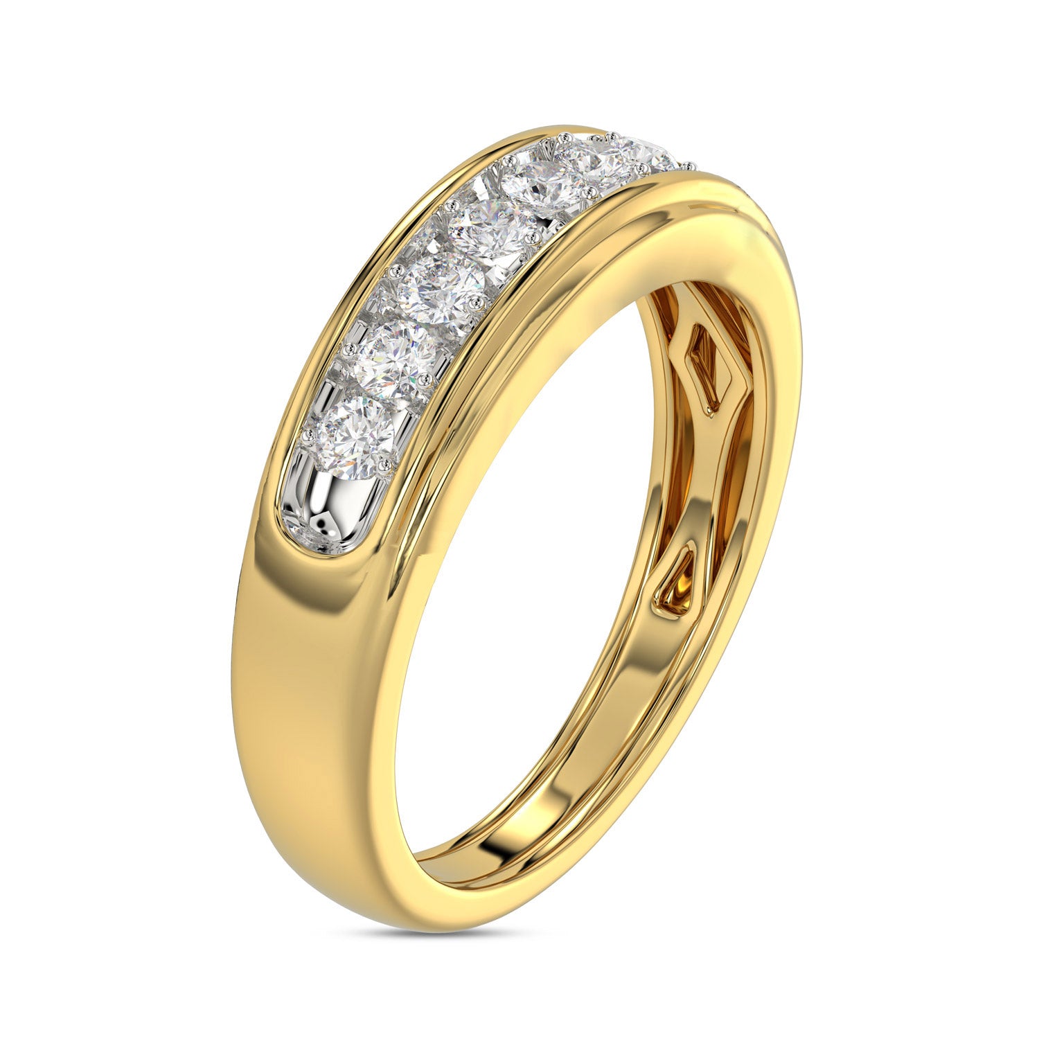 MEN'S BAND 0.50CT ROUND DIAMOND 10K YELLOW GOLD