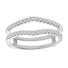 14K White Gold 0.25 Ct Round Diamond Ring Wrap Enhancer For Ladies Engagement Rings