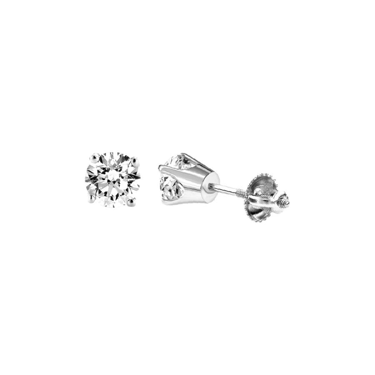 14K White Gold Round Diamond Stud Earrings 0.25CT Elegant Women’S Diamond Jewelry