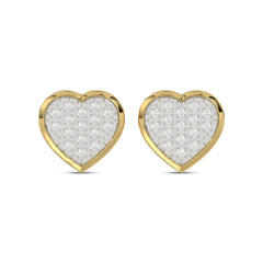 MEN'S HEART YUVA EARRING 0.10CT ROUND DIAMOND 10K YELLOW GOLD