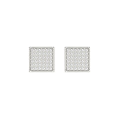 Sterling Silver White 0.25CT Round Diamond Yuva Square Cluster Earrings Women�S Fine Jewelry