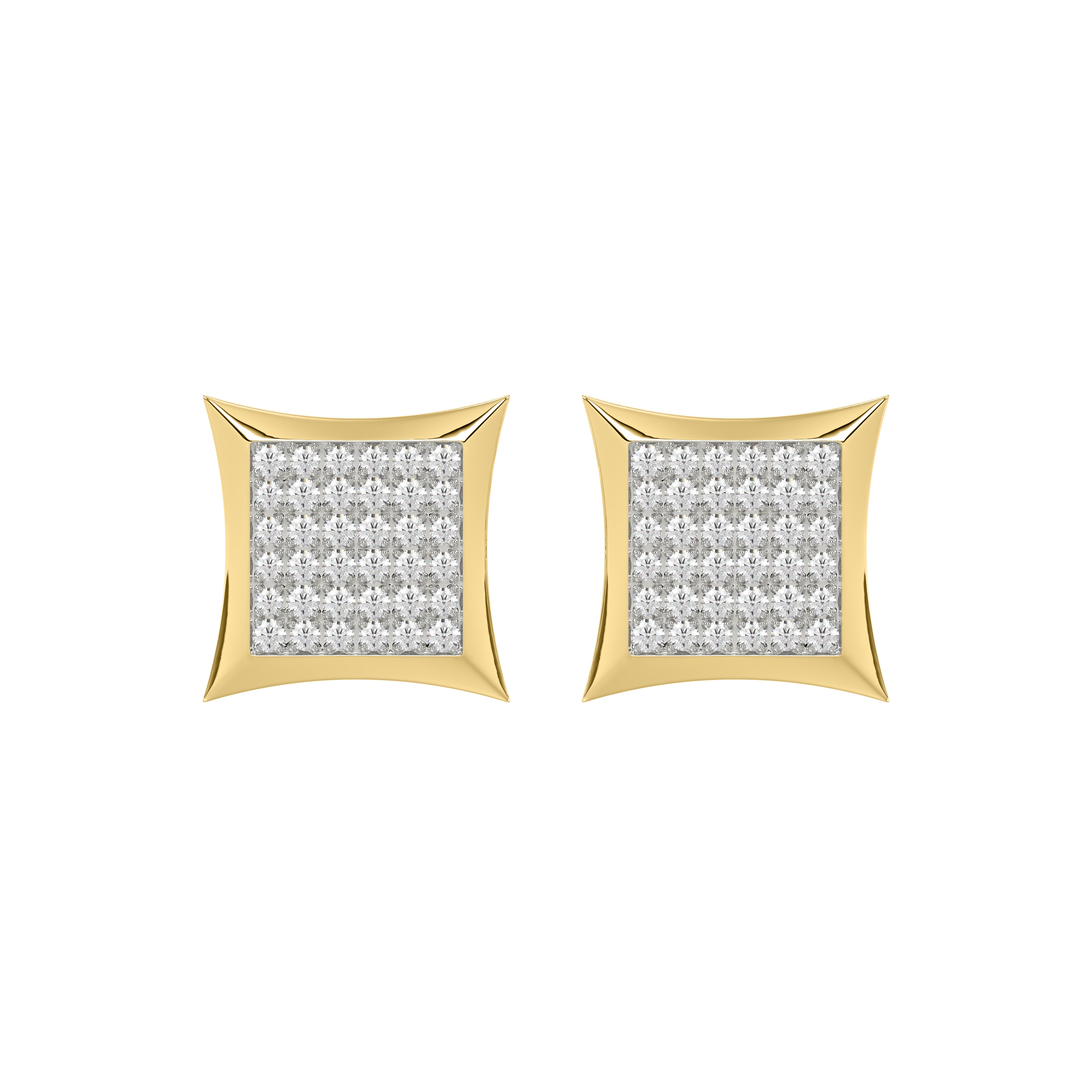 Yellow Gold 0.25Ct Round Diamond Kite Design Cluster Earrings Elegant Yuva Fashion Earrings
