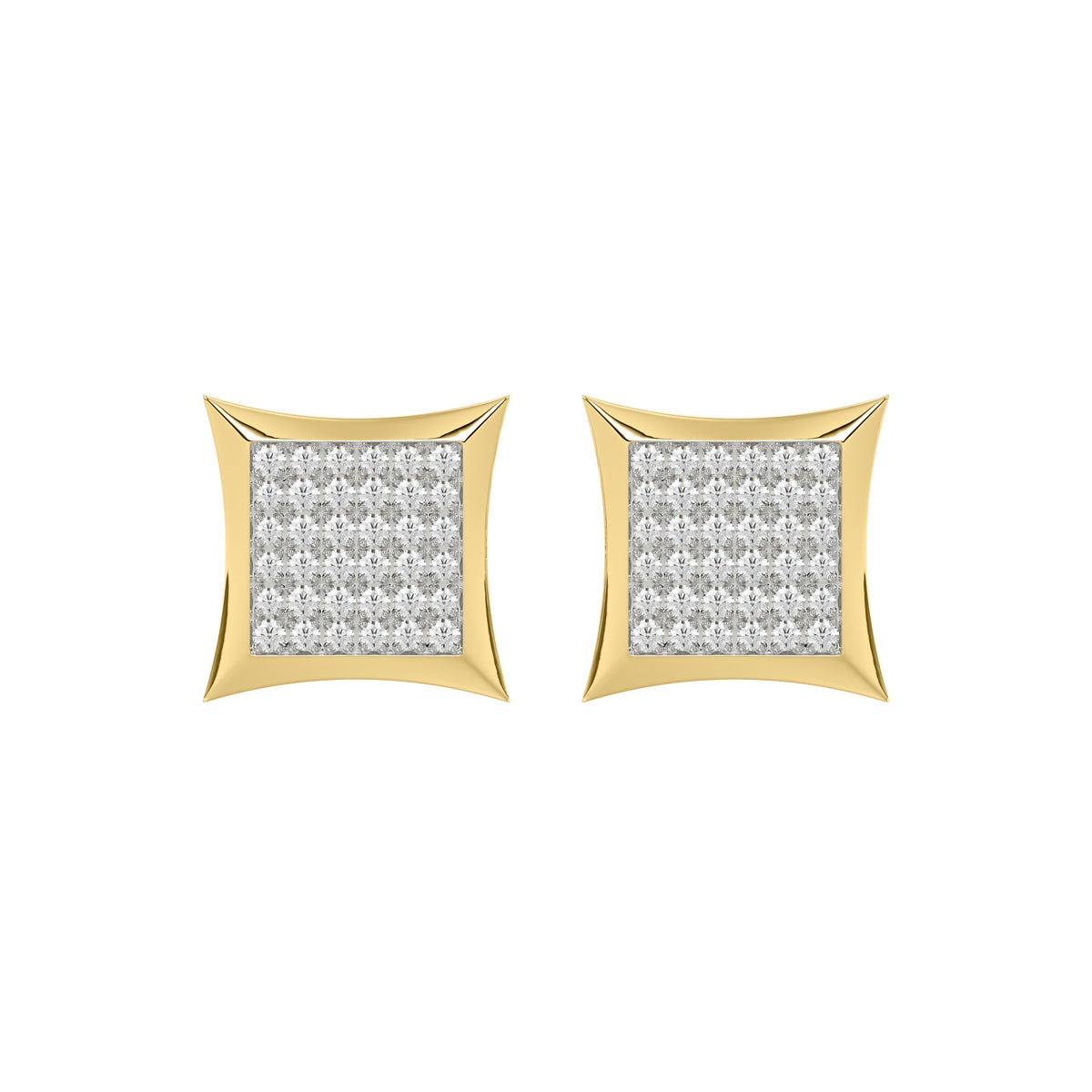 Yellow Gold 0.25Ct Round Diamond Kite Design Cluster Earrings Elegant Yuva Fashion Earrings