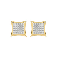 Yellow Gold 0.25Ct Round Diamond Kite Design Cluster Earrings Elegant Yuva Fashion Earrings