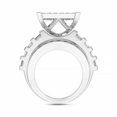 LADIES RING 4.00CT ROUND/PRINCESS/BAGUETTE DIAMOND 10K WHITE GOLD