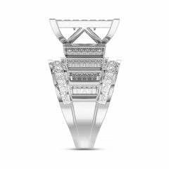 LADIES RING 4.00CT ROUND/PRINCESS/BAGUETTE DIAMOND 10K WHITE GOLD