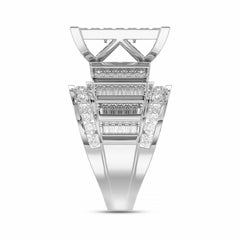 LADIES RING 4.00CT ROUND/PRINCESS/BAGUETTE DIAMOND 10K WHITE GOLD