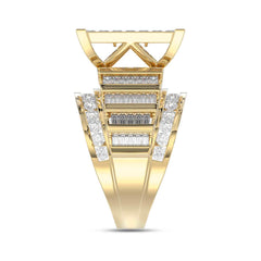 LADIES RING 4.00CT ROUND/PRINCESS/BAGUETTE DIAMOND 10K YELLOW GOLD