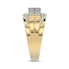 MEN'S BAND 1.50CT ROUND DIAMOND 10K YELLOW GOLD