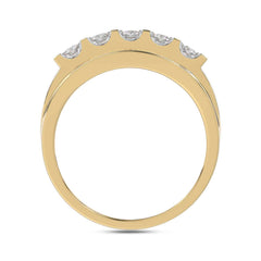 MEN'S BAND 1.50CT ROUND DIAMOND 10K YELLOW GOLD