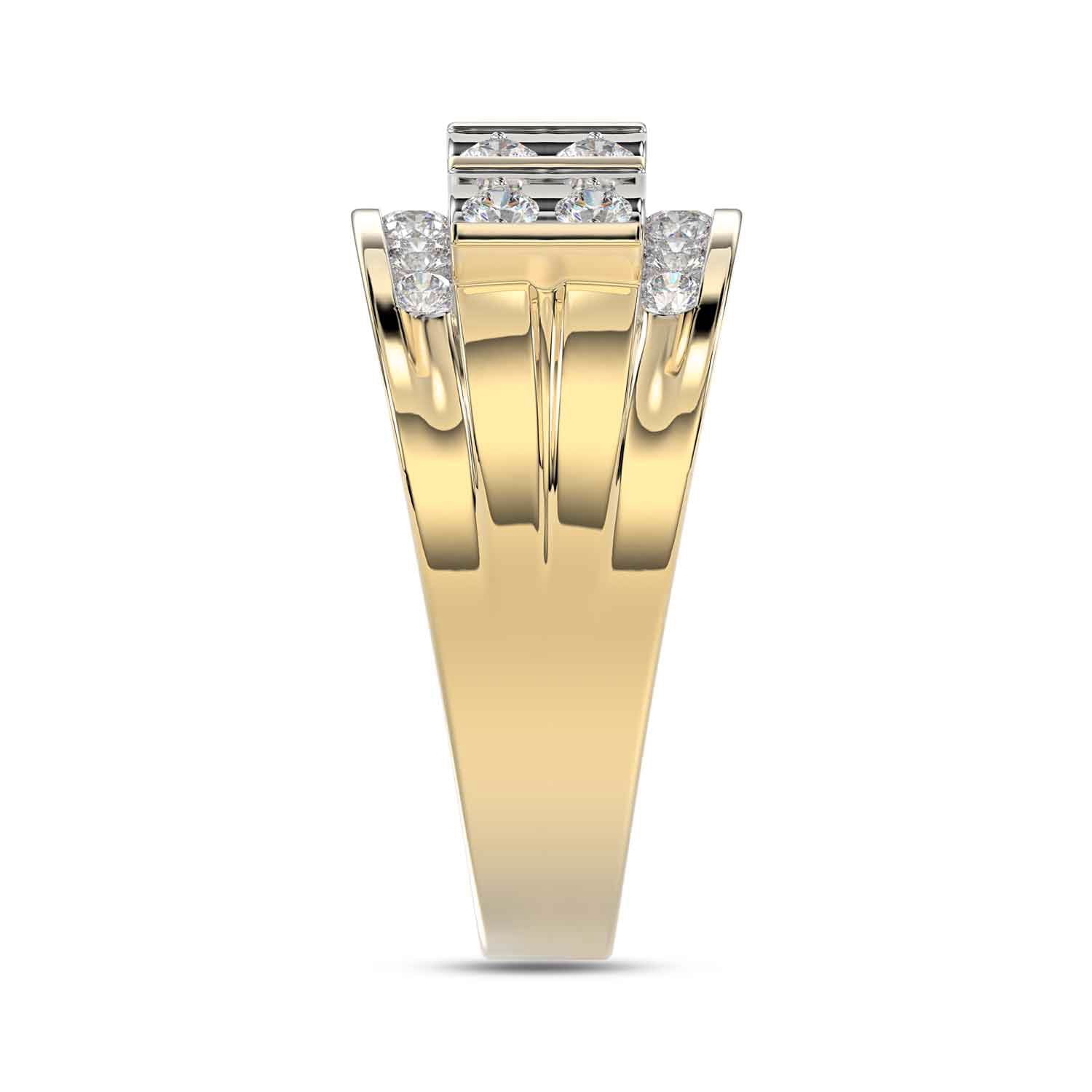MEN'S BAND 1.50CT ROUND DIAMOND 10K YELLOW GOLD