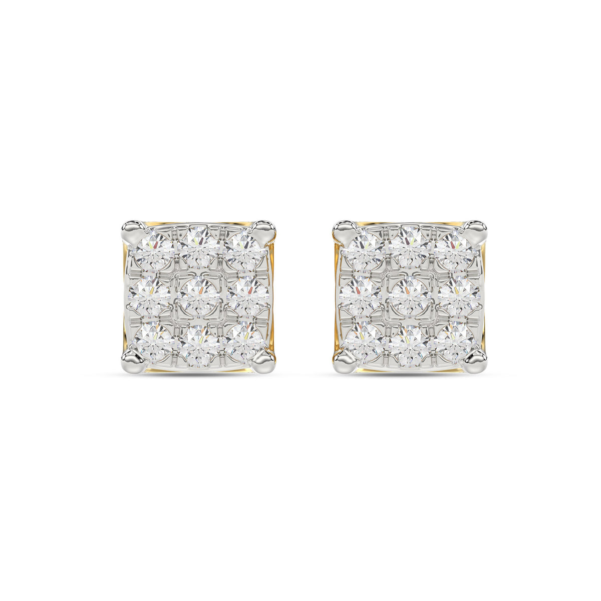 LADIES EARRING 0.25CT ROUND DIAMOND 10K YELLOW GOLD