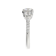 LADIES RING 2CT ROUND DIAMOND 14K WHITE GOLD (CENTER STONE ROUND DIAMOND 1CT )