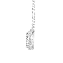 LADIES NECKLACE 2 1/2CT ROUND/PEAR/OVAL DIAMOND 14K WHITE GOLD (CENTER STONE ROUND/PEAR/OVAL DIAMOND 1/2CT 3/4CT 5/8CT )