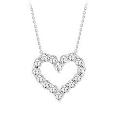 LADIES NECKLACE 3 1/3CT ROUND DIAMOND 14K WHITE GOLD