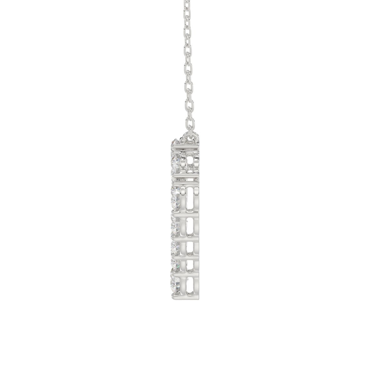 LADIES NECKLACE 3 1/3CT ROUND DIAMOND 14K WHITE GOLD