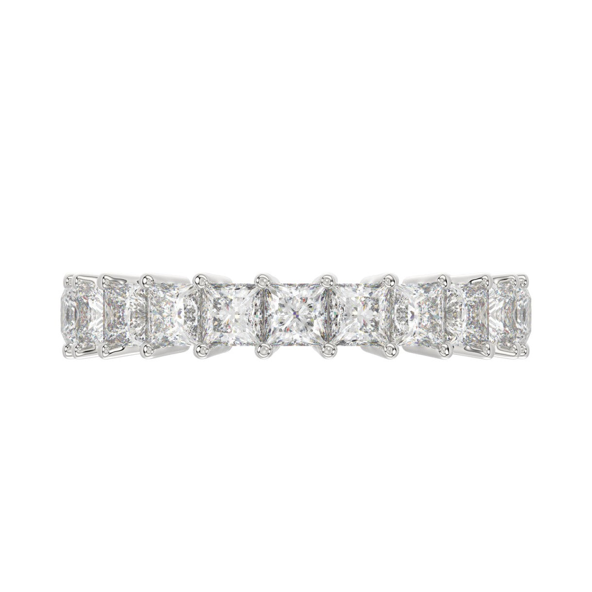 LADIES BAND 3 1/4CT PRINCESS DIAMOND 14K WHITE GOLD