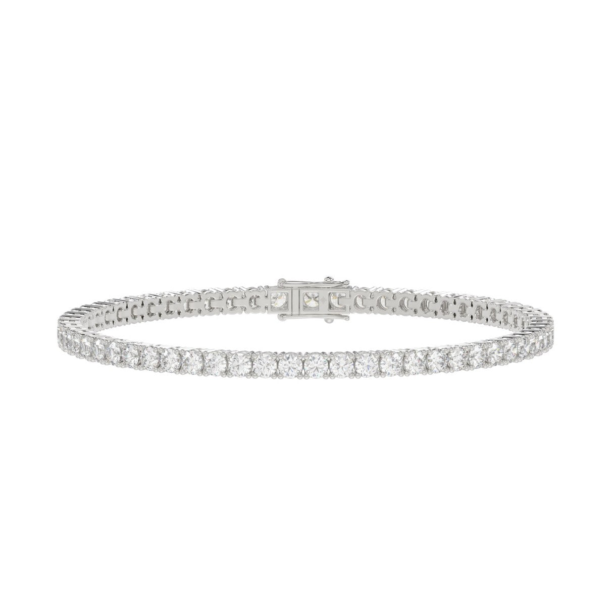 LADIES BRACELET 7CT ROUND DIAMOND 14K WHITE GOLD