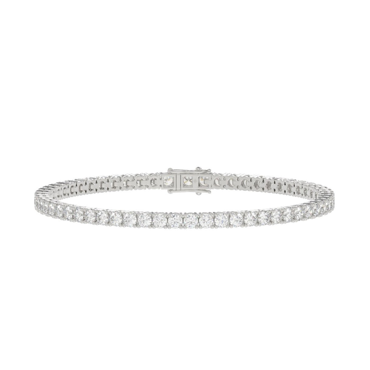LADIES BRACELET 7CT ROUND DIAMOND 14K WHITE GOLD