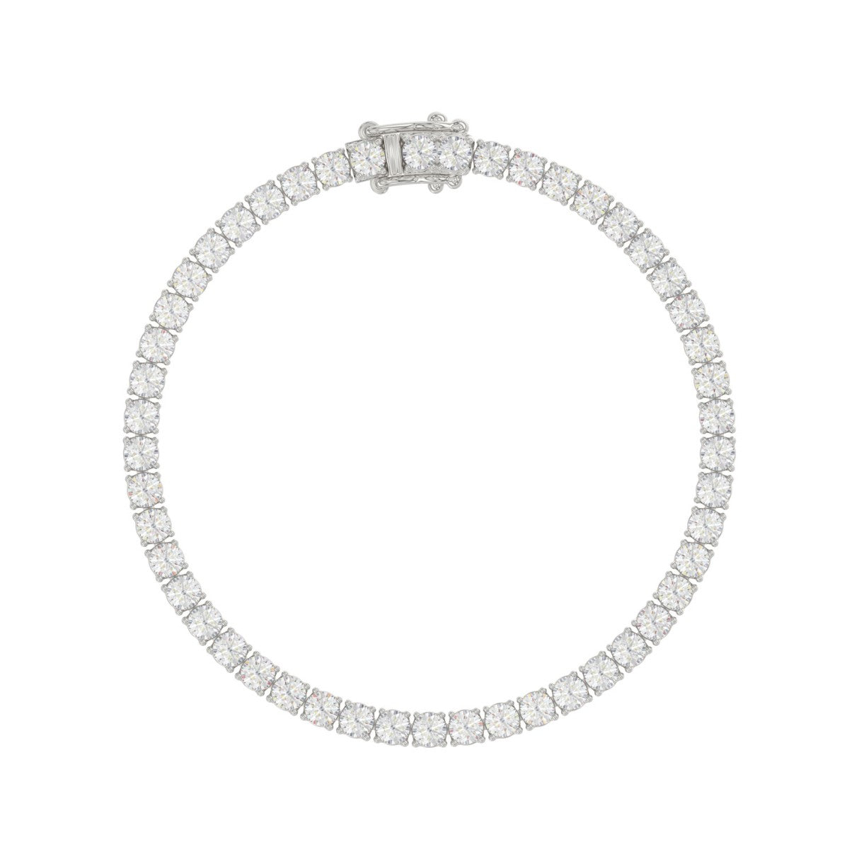 LADIES BRACELET 7CT ROUND DIAMOND 14K WHITE GOLD