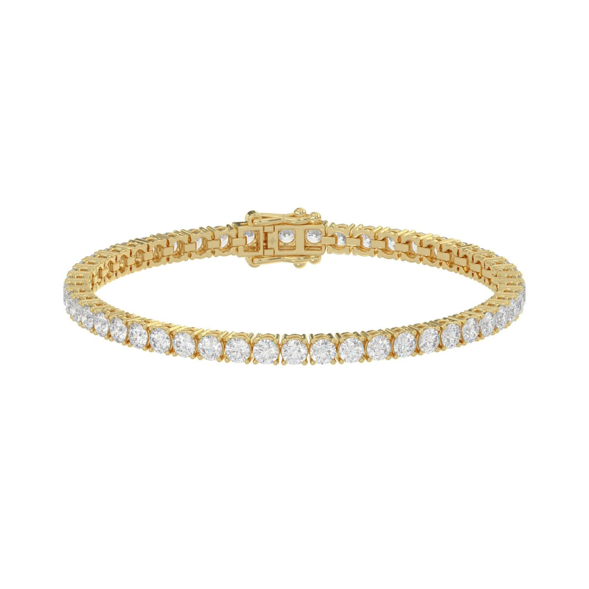 LADIES BRACELET 7CT ROUND DIAMOND 14K YELLOW GOLD