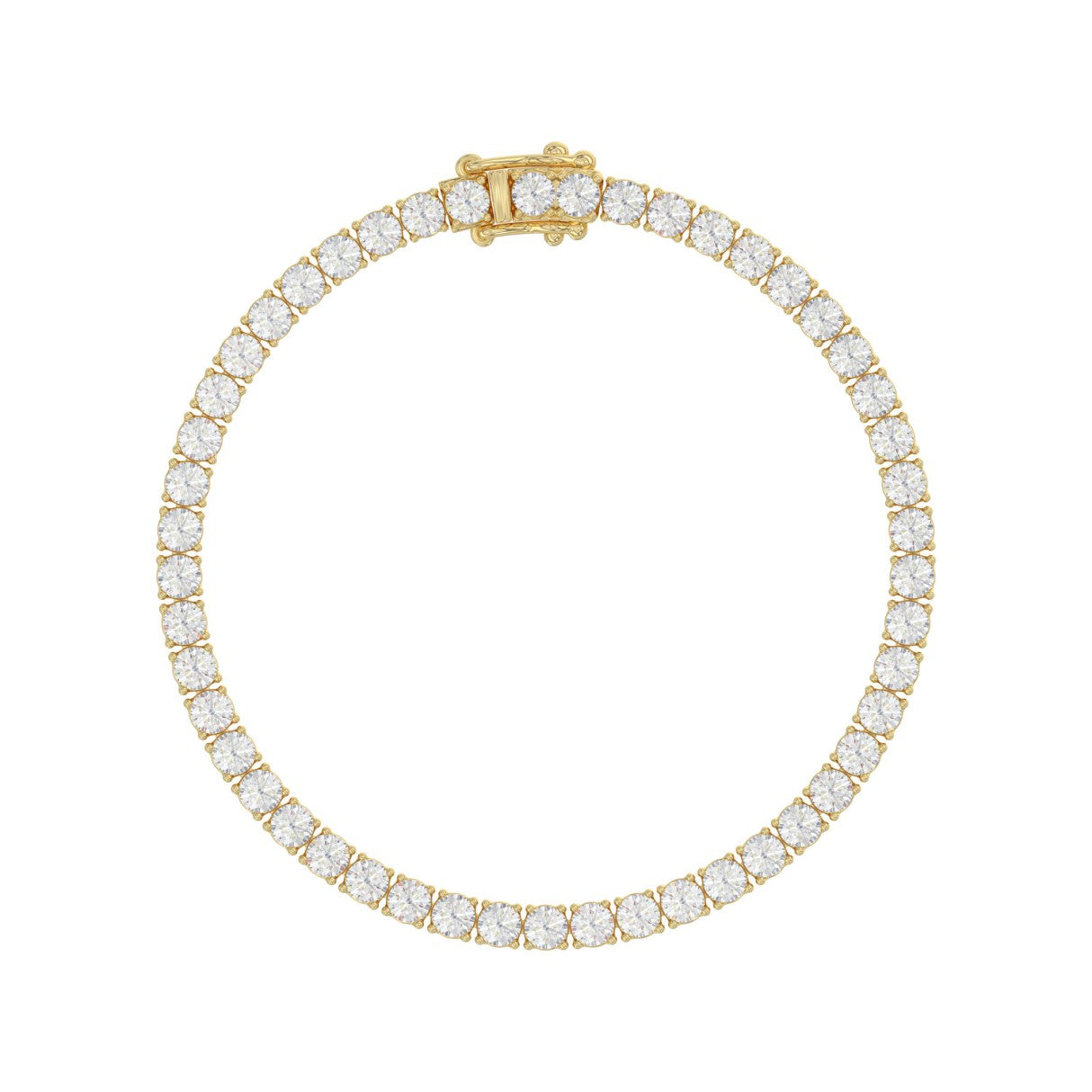 LADIES BRACELET 7CT ROUND DIAMOND 14K YELLOW GOLD