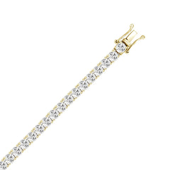 LADIES BRACELET 9CT ROUND DIAMOND 14K YELLOW GOLD
