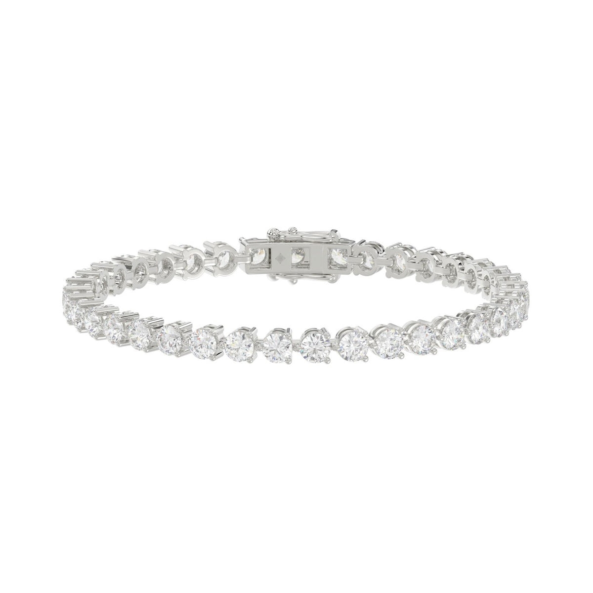LADIES BRACELET 7CT ROUND DIAMOND 14K WHITE GOLD