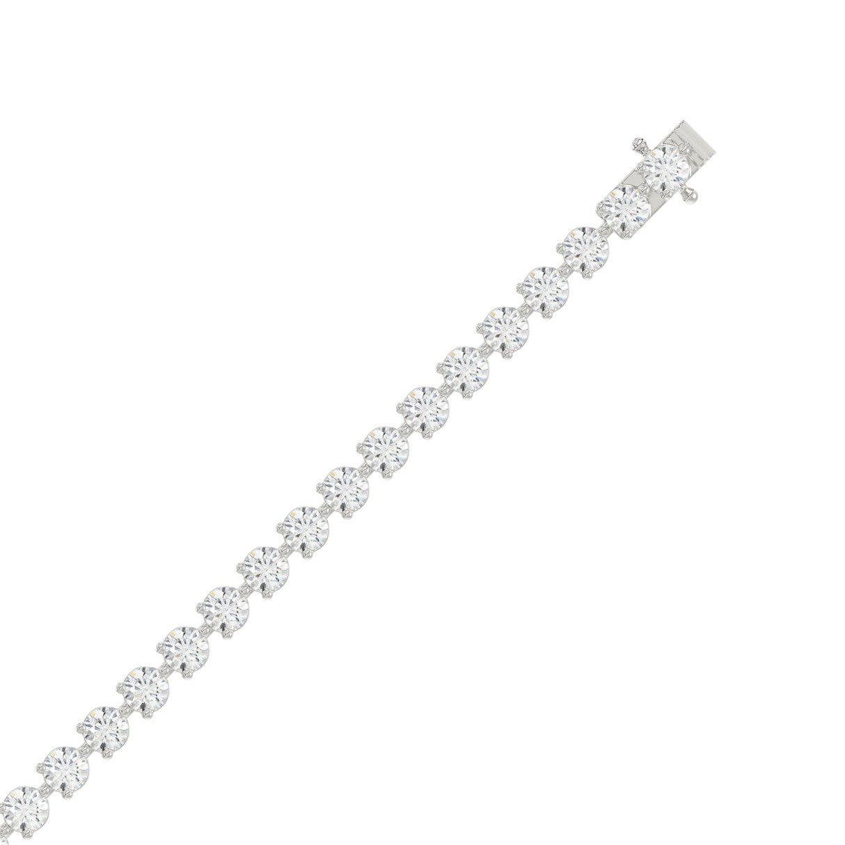 LADIES BRACELET 7CT ROUND DIAMOND 14K WHITE GOLD