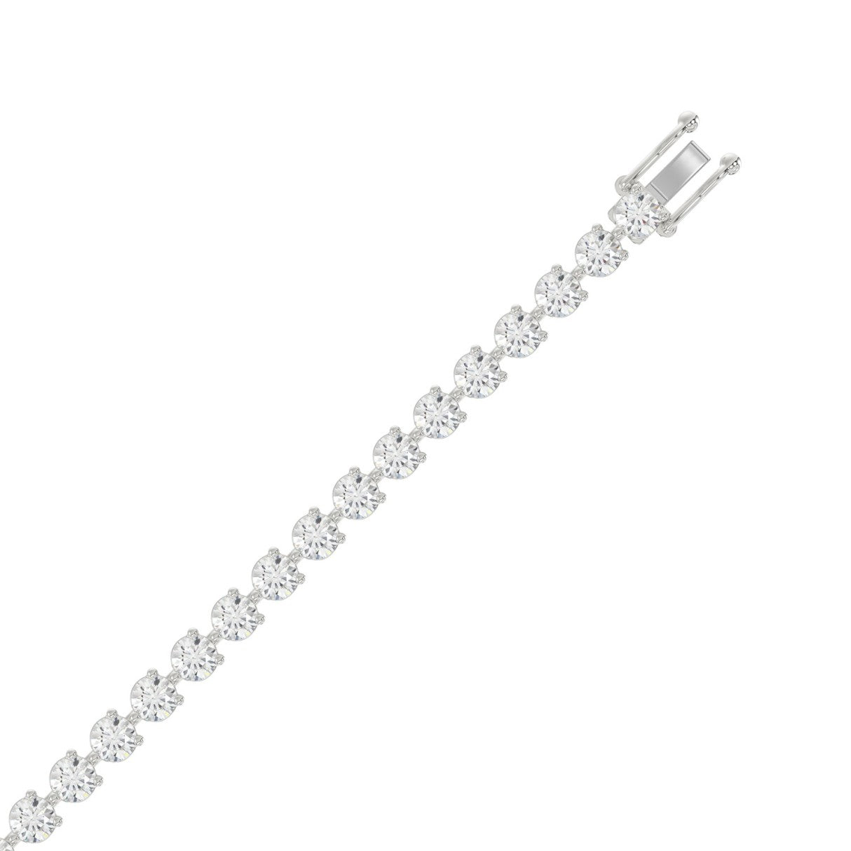 LADIES BRACELET 7CT ROUND DIAMOND 14K WHITE GOLD