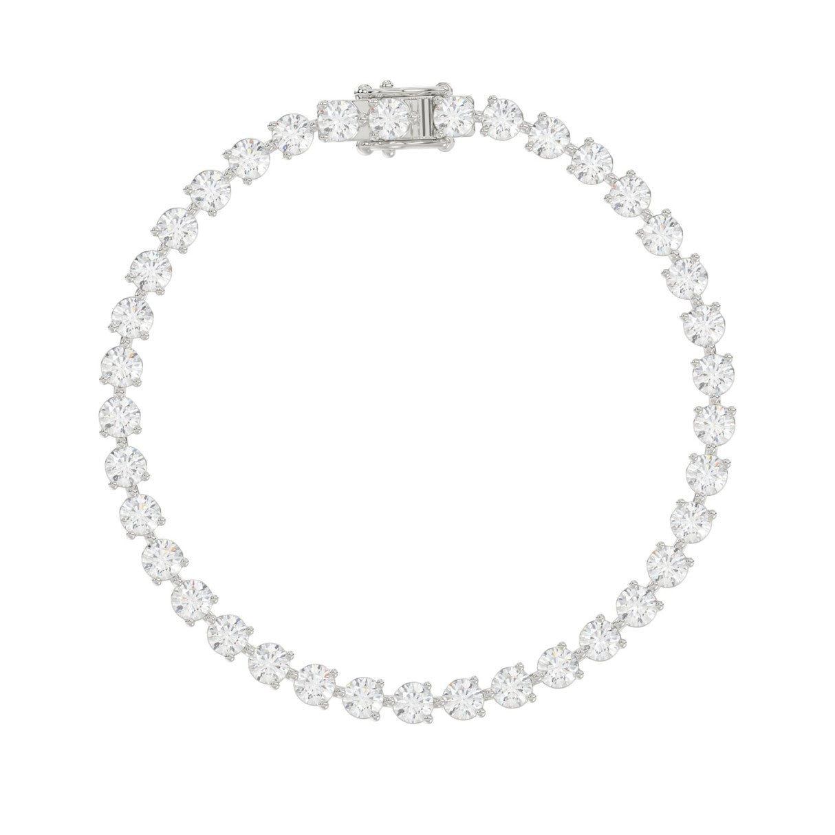 LADIES BRACELET 7CT ROUND DIAMOND 14K WHITE GOLD
