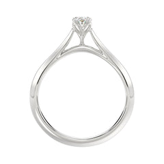 LADIES SOLITAIRE RING 1/2CT OVAL DIAMOND 14K WHITE GOLD