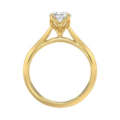 LADIES SOLITAIRE RING 1 1/2CT OVAL DIAMOND 14K YELLOW GOLD