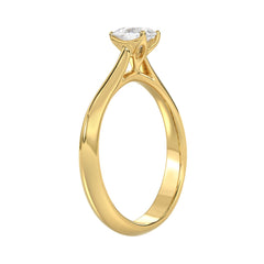 LADIES SOLITAIRE RING 1/2CT PEAR DIAMOND 14K YELLOW GOLD