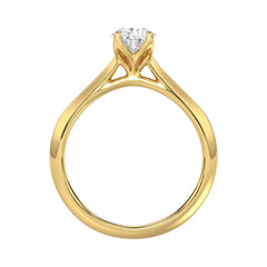 LADIES SOLITAIRE RING 1CT PEAR DIAMOND 14K YELLOW GOLD