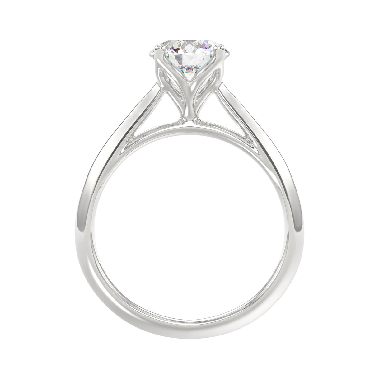 LADIES SOLITAIRE RING 1 1/2CT ROUND DIAMOND 14K WHITE GOLD