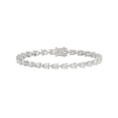 LADIES BRACELET 9CT PEAR DIAMOND 14K WHITE GOLD