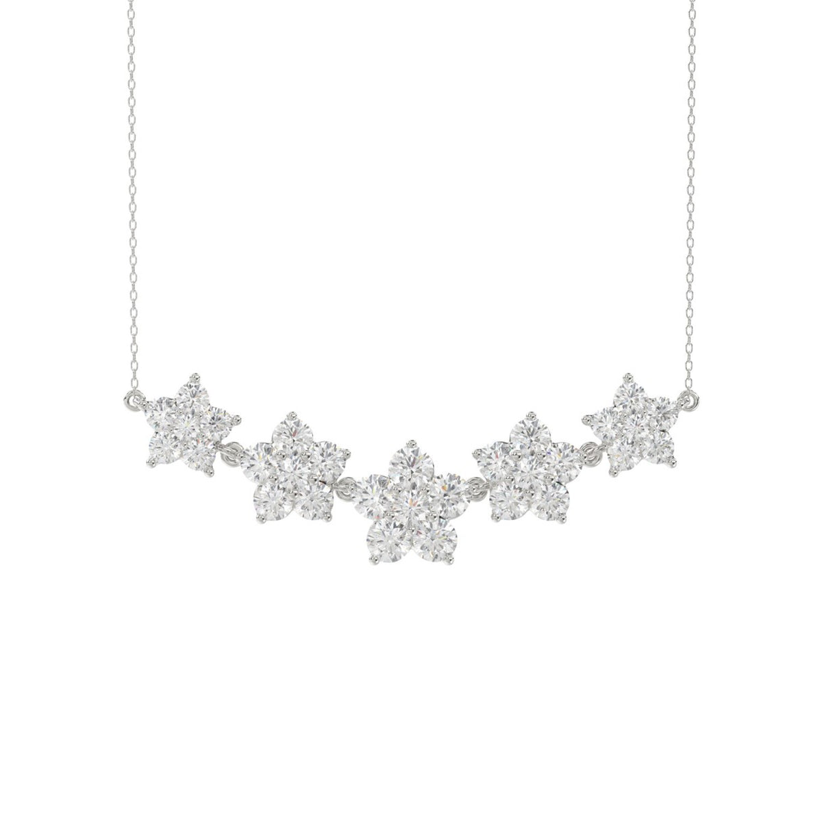 14K WHITE GOLD 2 3/4CT ROUND DIAMOND LADIES NECKLACE