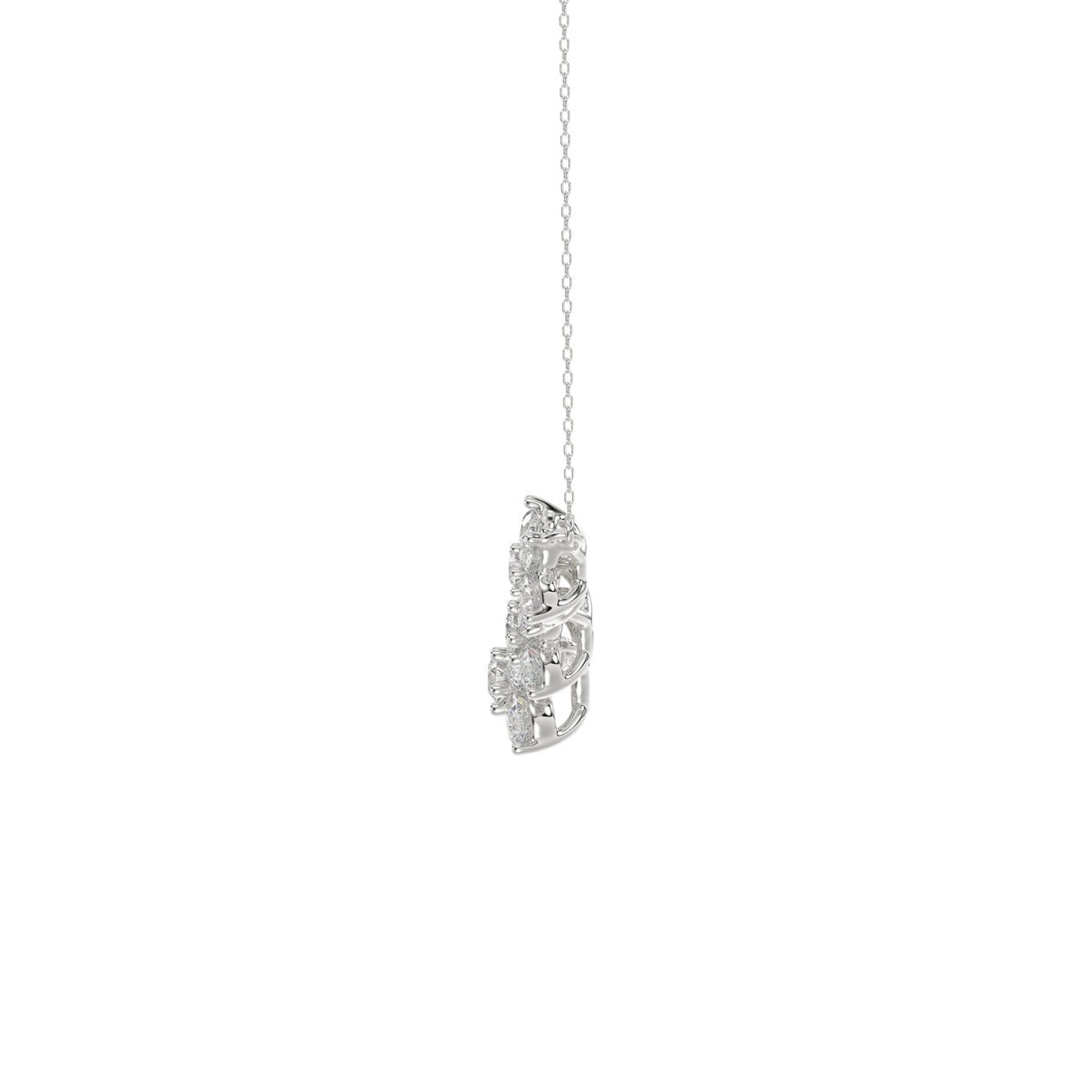 14K WHITE GOLD 2 3/4CT ROUND DIAMOND LADIES NECKLACE